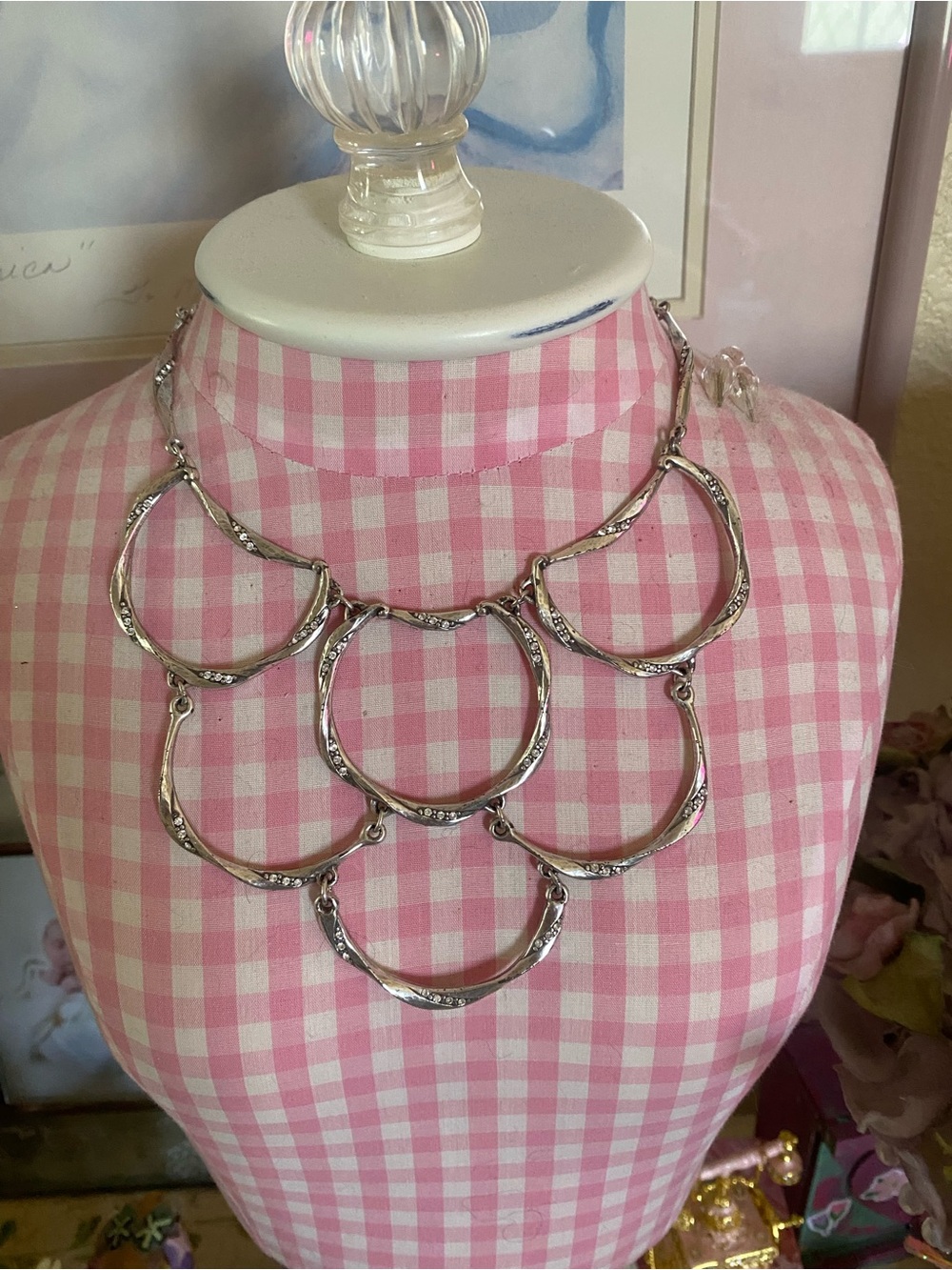 Brighton Silver-Tone Linked Ring Bib Necklace